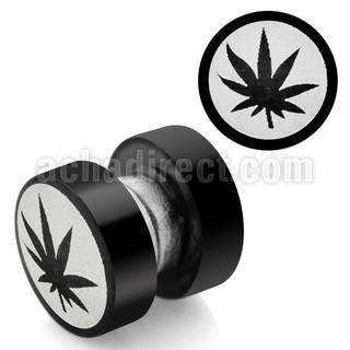 mpls1 plug falso magnetico acero 316l anodizado negro logo marihuana grabado laser 8mm mayorista