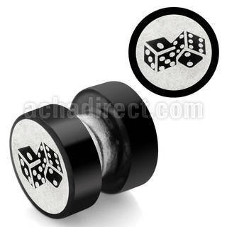 mpls8 plug falso magnetico acero 316l anodizado negro logo dados rayado laser 8mm distribuidor
