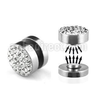 mpmc10 plug falso magnetico acero quirurgico multi cristal ferido la acero liso 10mm distribuidor mayorista