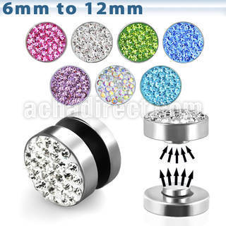 mpmc plug falso magnetico acero quirurgico multi cristal ferido acero liso al por mayor