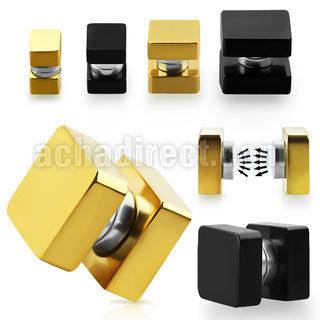 mptsq anodized 316l steel magnetic fake plug w square sides