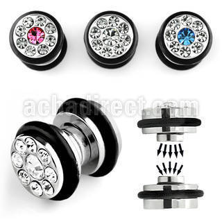 mpxcg 316l steel magnetic fake plug with crystals and o rings