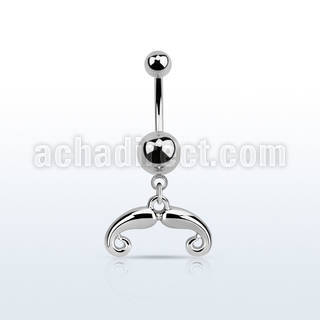 msd516 piercing ombligo acero quirurgico bolas acero liso 5 8mm bigote estilo frances colgado distribuidor mayorista