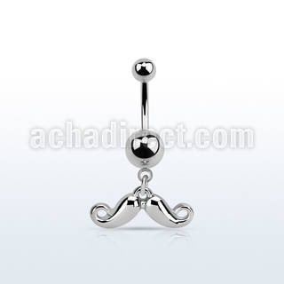msd519 piercing ombligo acero quirurgico bolas acero liso 5 8mm bigote feliz colgado distribuidor mayorista