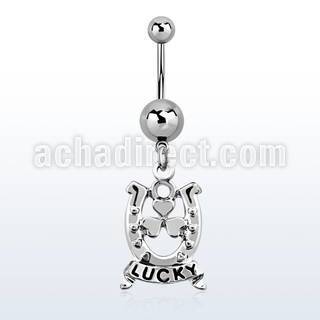 msd572 piercing ombligo acero quirurgico bolas acero liso 5 8mm herradura cartel lucky 10mm distribuidor mayorista