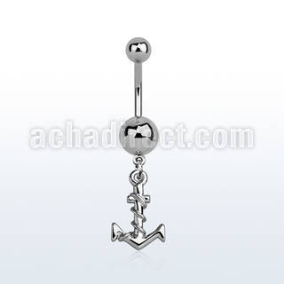 msd699 piercing ombligo acero quirurgico bolas acero liso 5 8mm ancla liso cuerda colgado venta