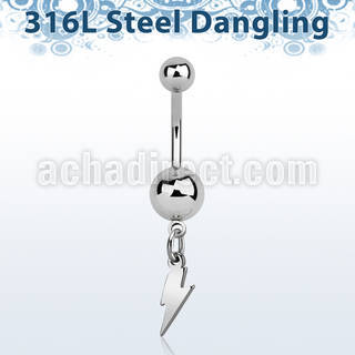 msdlit piercing ombligo acero quirurgico bola acero 5 & 8mm liso colgante acero liso rayo distribuidor mayorista