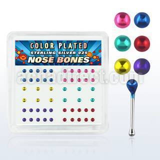 nbmtbx caja display piercing nariz hueso plata esterlina 925 0 6mm bola 1 5mm distribuidor