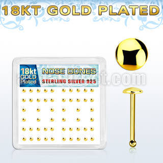 nbmx3rg caja display piercing nariz hueso plata 925 0 6mm oro 18 kts redonda 2mm mayorista