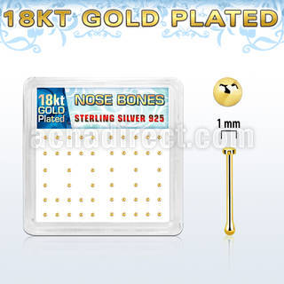 nbmx5rg caja 52 plata 925 piercing nariz hueso 0 6mm oro 18 kts redonda 1mm al por mayor