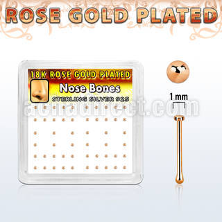 nbmx5rs caja 52 plata 925 piercing nariz hueso 0 6mm oro rosa redonda 1mm distribuidor mayorista