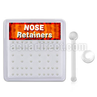 nbrtbx box of 22g 0 6mm flexi acrylic nose bone retainers