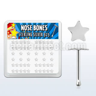nbsarbx caja display piercing nariz hueso plata esterlina 925 0 6mm estrella plata lisa 3mm venta