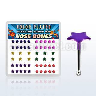 nbsarpbx caja display piercing nariz hueso plata esterlina 925 0 6mm estrella distribuidor mayorista