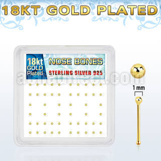 nbx18b1 caja display piercing nariz hueso plata esterlina 925 0 6mm bola 1mm oro 18 kts venta