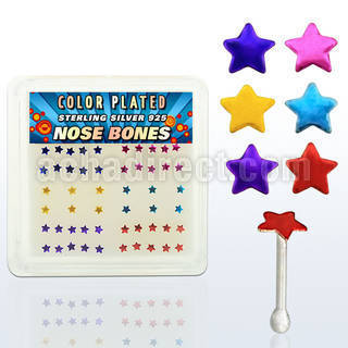 nbxsap caja display piercing nariz hueso plata esterlina 925 0 6mm estrella 2 3mm distribuidor