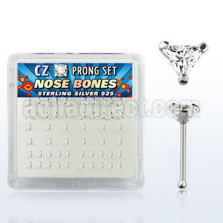 nbztrc caja display piercing nariz hueso plata esterlina 925 0 6mm zirconia claras tri 3mm venta