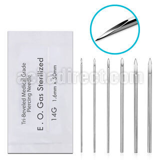 ned pack of single use sterilized 316l steel piercing needle