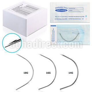 neecbx eo gas sterilized curved steel needles single use