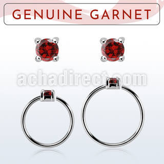 nhge2 aro continuo nariz plata 925 con genuina 2mm granate engastada distribuidor mayorista