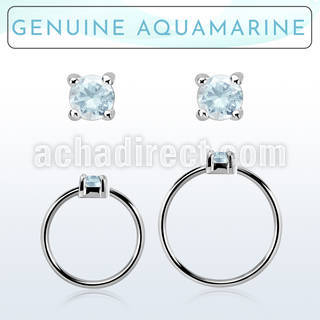 nhge8 aro continuo nariz plata 925 con genuina 2mm aguamarina engastada distribuidor mayorista