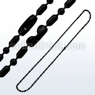 nk4bl black pvd stainless steel ball bead chain necklace