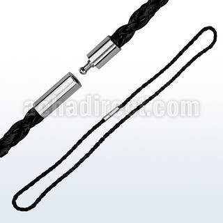 nk5 weaved rubber necklace with high polished pop in clasp