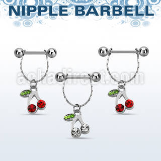 npdl10 banana pezon acero quirurgico bolas 5mm conectadas cereza cristal colgado mayorista