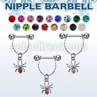 npdl14 banana pezon acero quirurgico bolas 5mm conectadas arana cristal mayorista