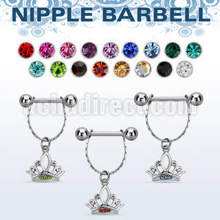 npdl15 banana pezon acero quirurgico bolas 5mm conectadas corona cristal distribuidor