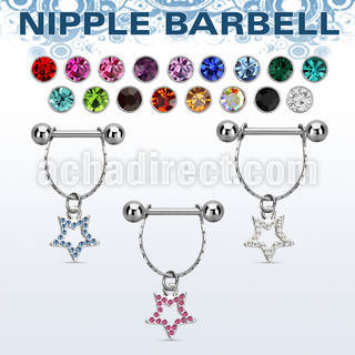 npdl18 banana pezon acero quirurgico bolas 5mm conectadas estrella cristal distribuidor
