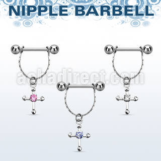 npdl21 banana pezon acero quirurgico bolas 5mm conectadas cruz zirconia mayorista