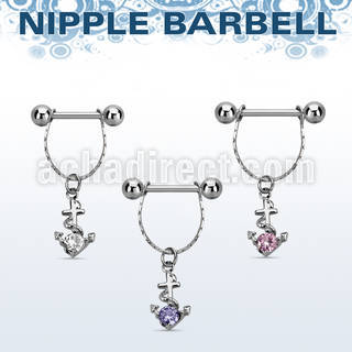 npdl23 banana pezon acero quirurgico bolas 5mm conectadas ancla redonda zirconia al por mayor