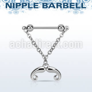 npdl36 barbell pezon acero quirurgico bolas 5mm conectadas traves colgante bigote frances distribuidor mayorista
