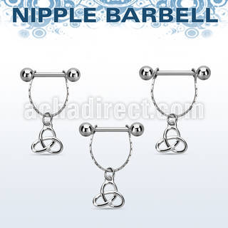 npdl9 banana pezon acero quirurgico bolas 5mm conectadas nudo celtico trinidad colgado al por mayor