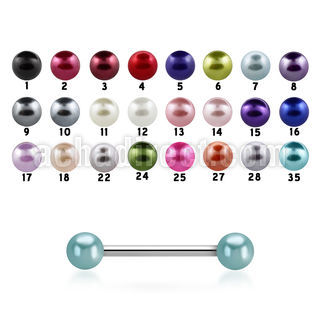 nppr5 316l steel barbell pearl balls 5mm