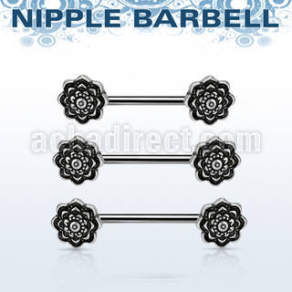 npsh22 barbell pezon acero quirurgico rosas negras distribuidor