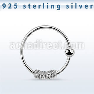 nr21 aro nariz plata esterlina alambre espiral bola fija 2mm 10mm distribuidor mayorista