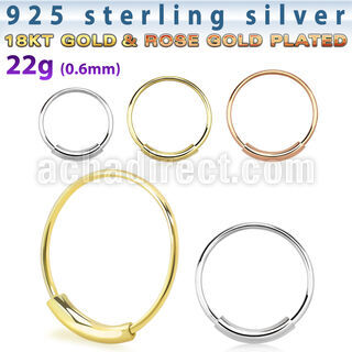 ns01 sterling silver endless nose hoop with diameter 8mm