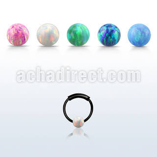 ns01blo aro nariz continuo plata esterlina negro 0 6mm bola opalo 3mm 8mm distribuidor