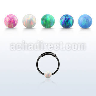 ns02blo aro nariz continuo plata esterlina negro 0 6mm bola opalo 3mm 10mm distribuidor