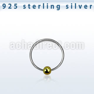 ns05gb aro nariz plata esterlina 0 6mm bola oro 8mm 1 pieza al por mayor