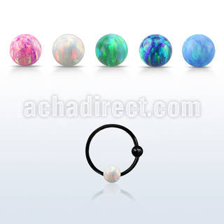 ns06blo aro nariz plata esterlina negro 0 6mm bola bola opalo 3mm 10mm al por mayor