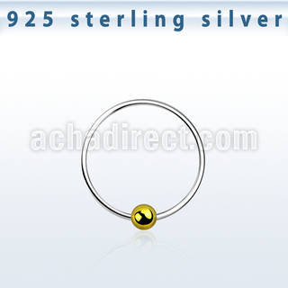 ns07gb aro nariz plata esterlina 0 6mm bola oro 12mm 1 pieza venta