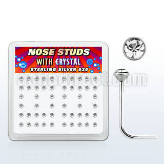 ns14cx caja display piercing nariz l plata 925 0 6mm cristal redonda clara 2mm venta