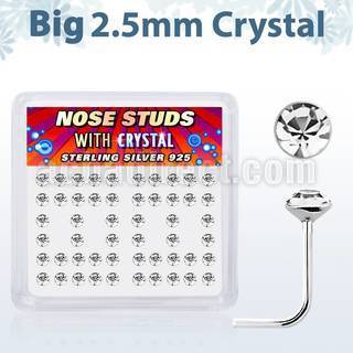 ns19cx caja display piercing nariz l plata esterlina 925 0 6mm cristal claro 2 5mm colores distribuidor mayorista