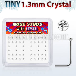 ns6cx caja display piercing nariz l plata esterlina 925 0 6mm cristal claro 1 25mm distribuidor