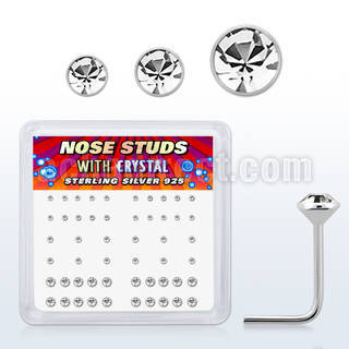 nsbxmc2 caja display 52 piercing nariz l plata esterlina 925 0 6mm cristal redondos distribuidor