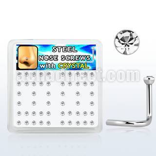 nsc18xc caja piercing nariz l acero 316l 1mm cristal redondo 2mm mayorista