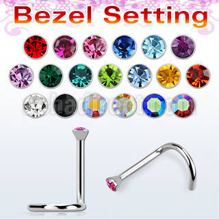 nscb2 piercing nariz l acero quirurgico cabeza 2mm cristal redondo bisel venta